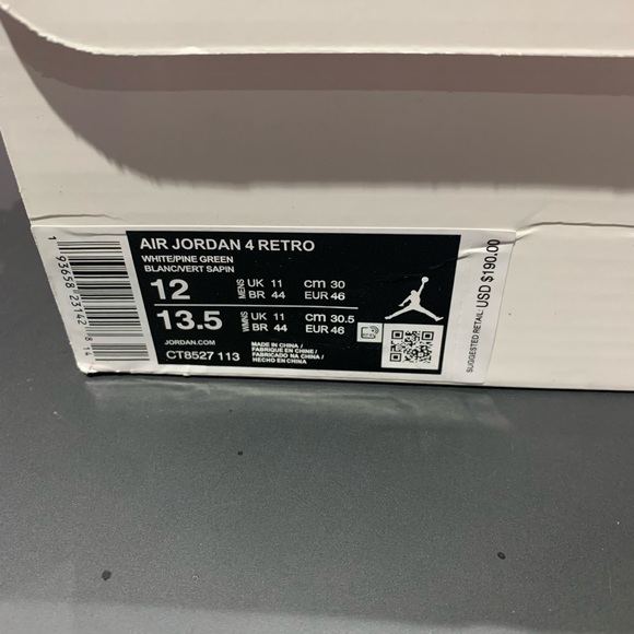 Jordan 4 Metallic Green (Lightly Used) - Picture 2 of 6